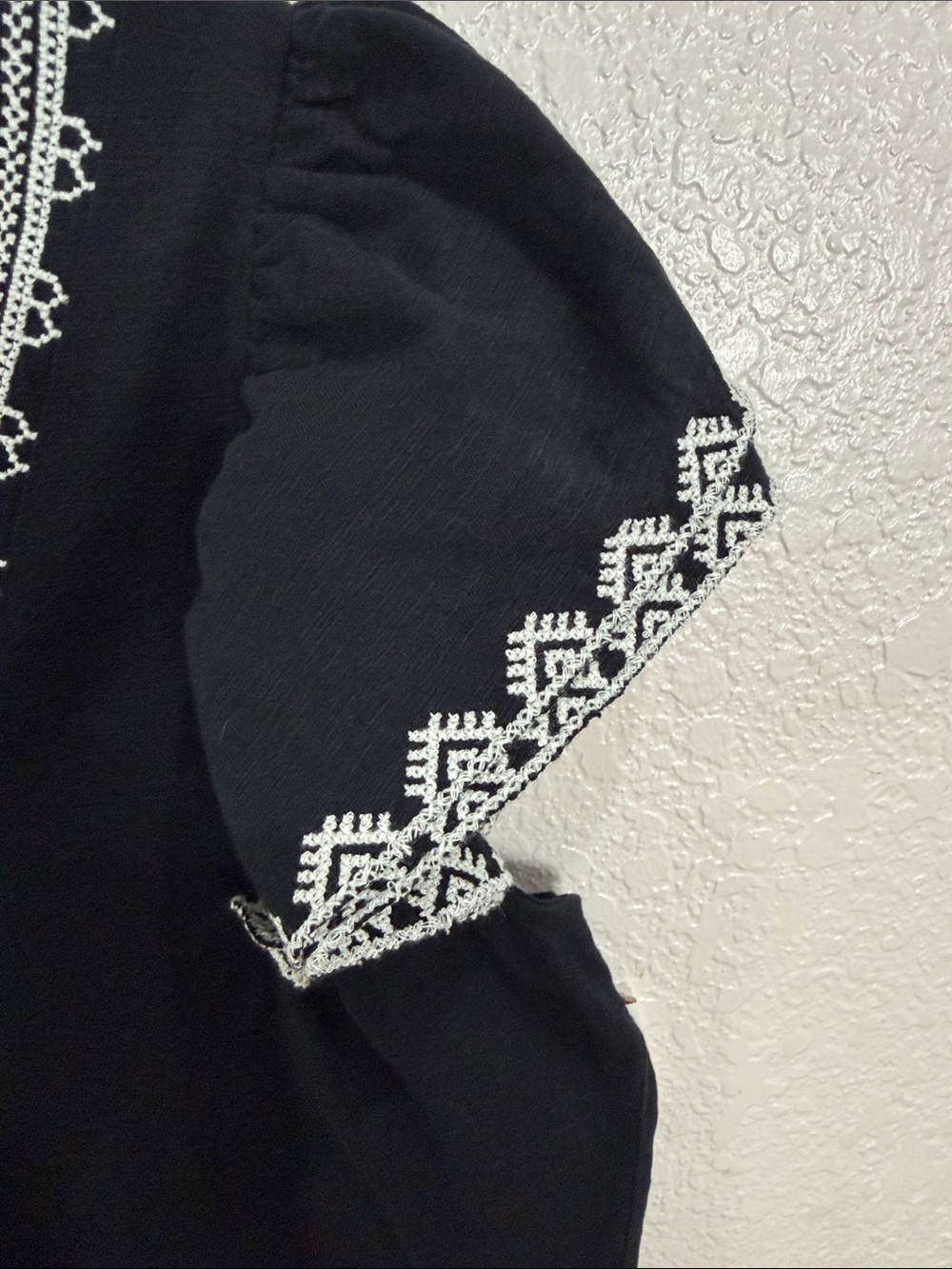 Lauren Ralph Lauren Black Top with White Embroidered Yoke,size XL - Picture 8 of 17